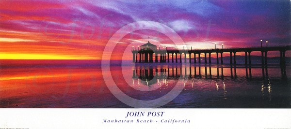 Extreme Sunset Manhattan Beach Pier California 16x36 poster (c)John Post