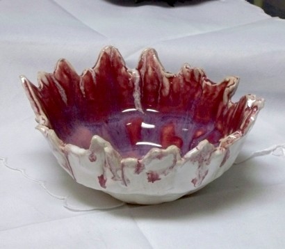 Cherry Red Hand Sculpted Ceramic Candy Dish