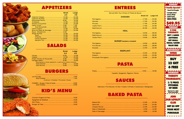 Sentrista Bifold Menu Inside