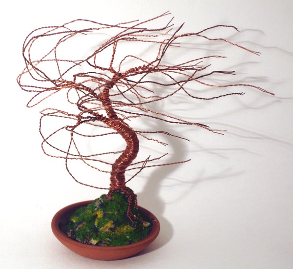 TERRA COTTA WIND SWEPT -Mini Wire Tree 