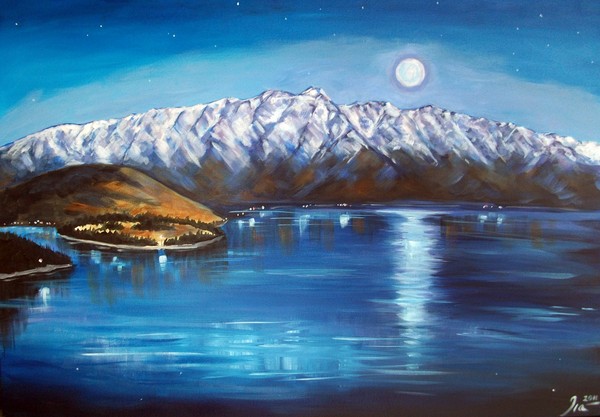 Dusk over the Remarkables by Ira Mitchell-Kirk