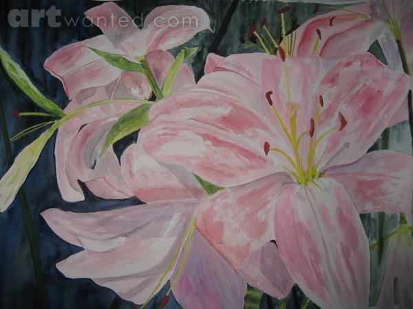 Lily in Watercolor II - SOLD