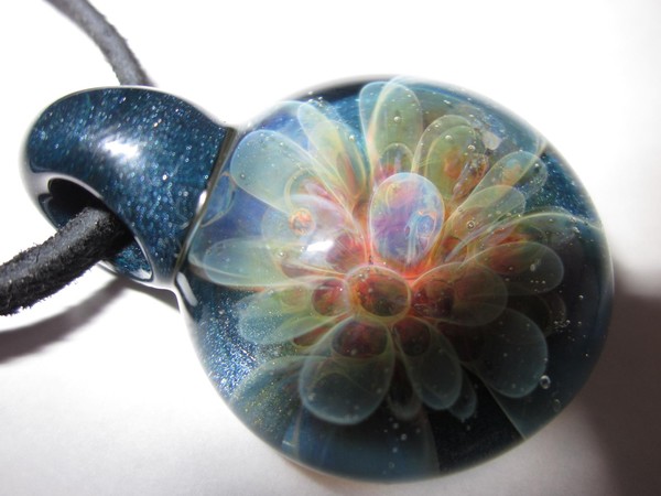 Handblown Glass Floral Explosion Pendant