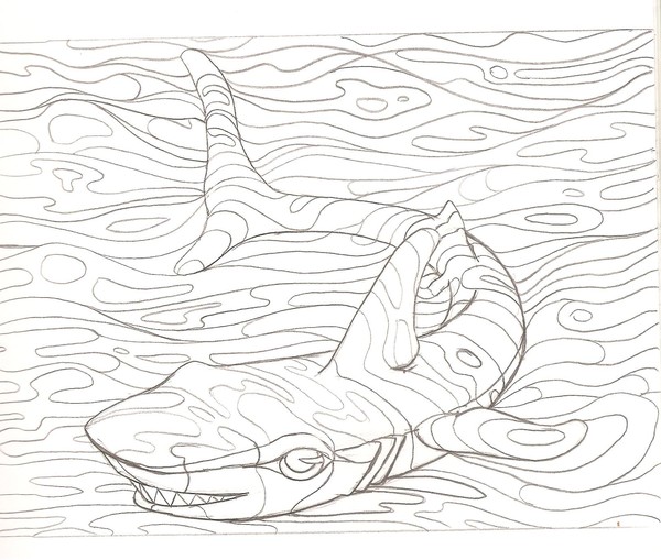 Shark coloring page