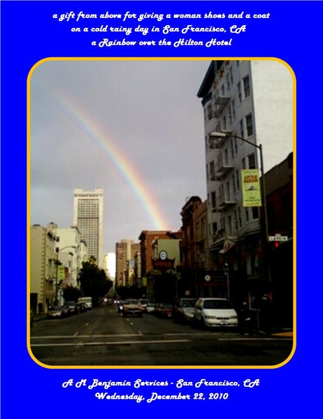 a rainbow over the san francisco hilton hotel