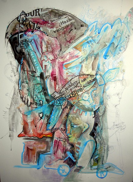 Serie ISLA AL SUR XII. Técnica mixta sobre cartulina. 70 x 5
