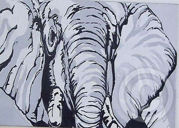 ACEO, Elephant Grayscale