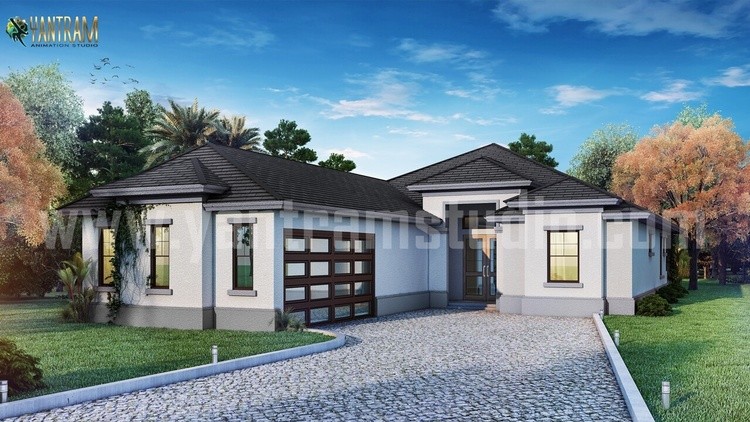 Residential House Exterior 3D Architectural Rendering by Architectural Visualisation Studio
