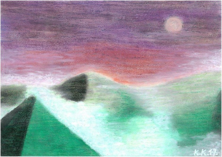 The story of the fog, amateur artwork and short story,for sale