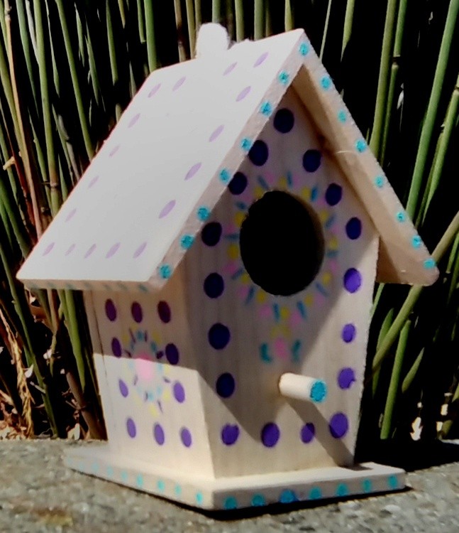 Birdhouse Medium Painted