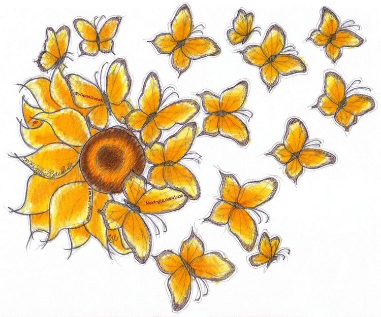 Sunflower Butterfly Petals