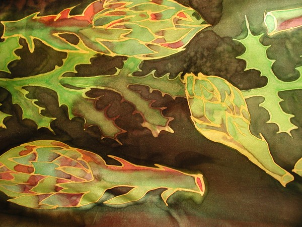 Detail, artichoke scarf