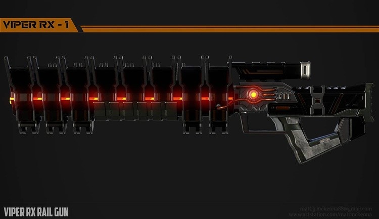 Designed and modeled my own rail gun titled the Viper RX-1