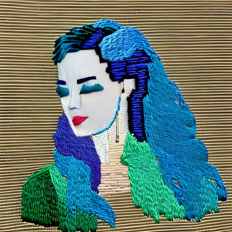 Lady in blue