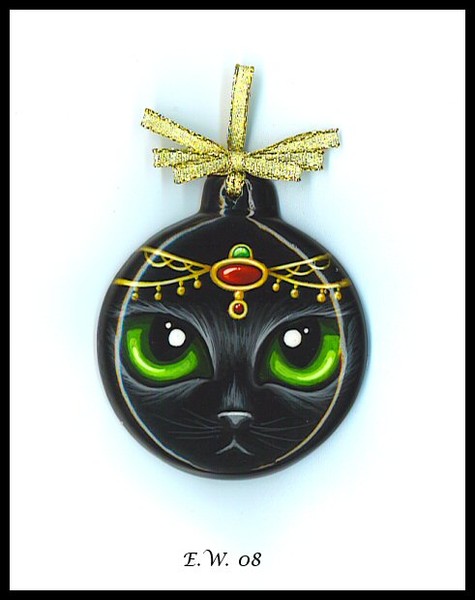 Ruby & Emerald Jeweled Kitty Ornament