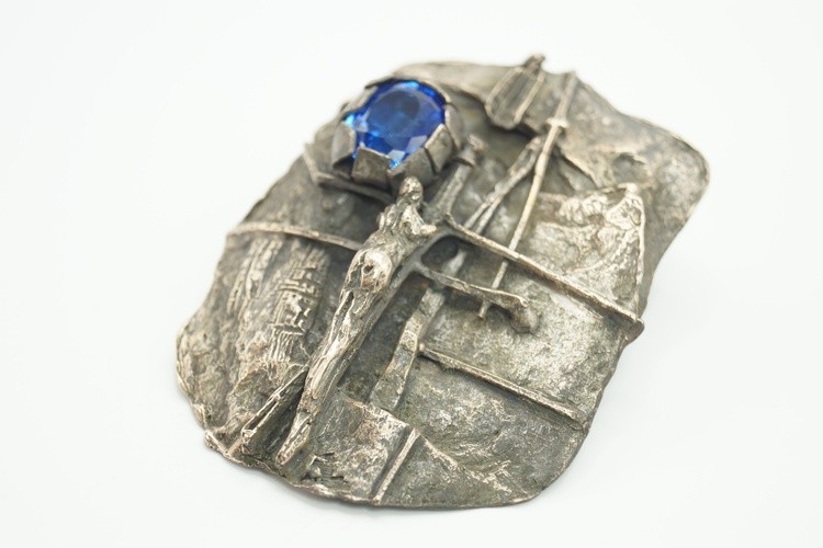 SOLD ,Bronze Sculpture Pendant . She is Surrial .One of a kind bronze Art