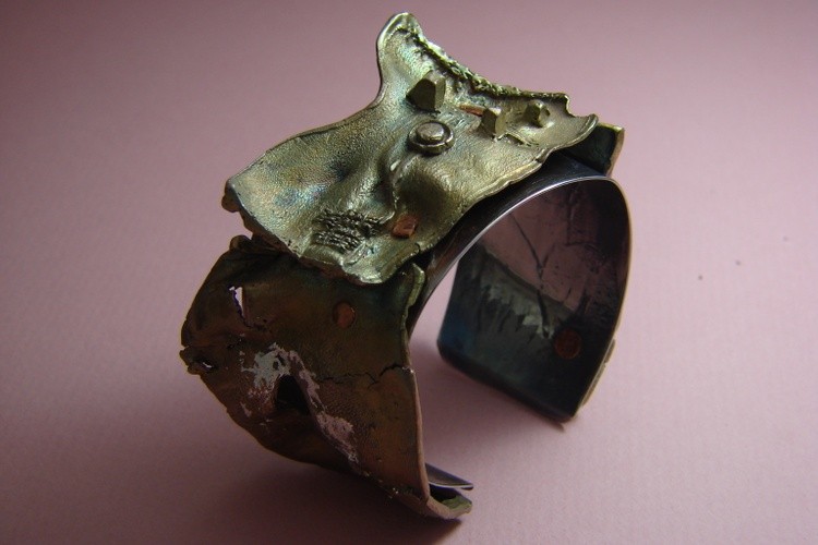 Bronze  Wearable Art, Bracelet Art- Fashion-  .GomolkArt Line Studio 