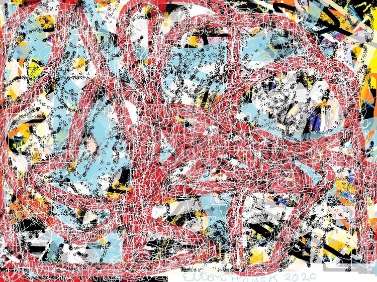 COVID 19 MUTATING..(C) ..2020..ELTON HOUCK..digital.PLAGUE WARNINGS art 