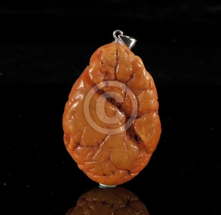 Danish  brain-grain sea-drift-stone amber pendant