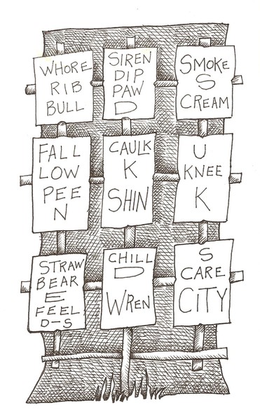 Nine Words Puzzle Drawing