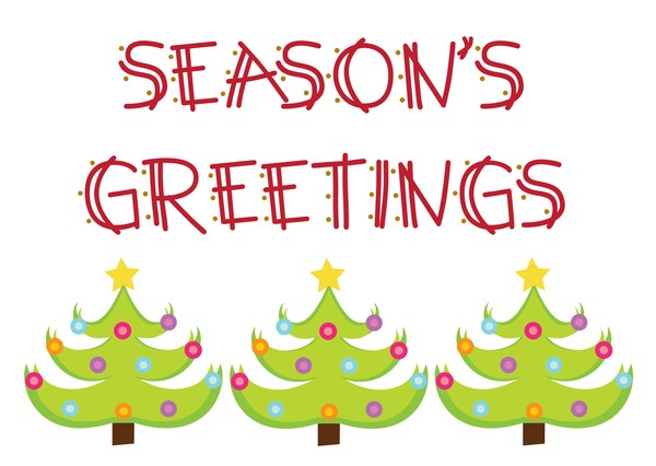 Three Christmas Trees Christmas Card