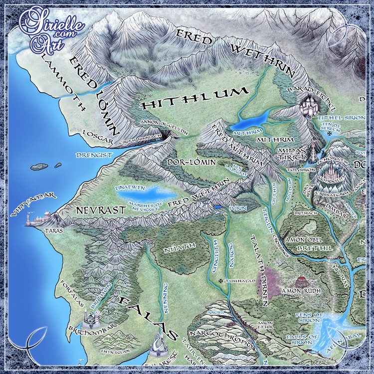 Beleriand and Realms of The North