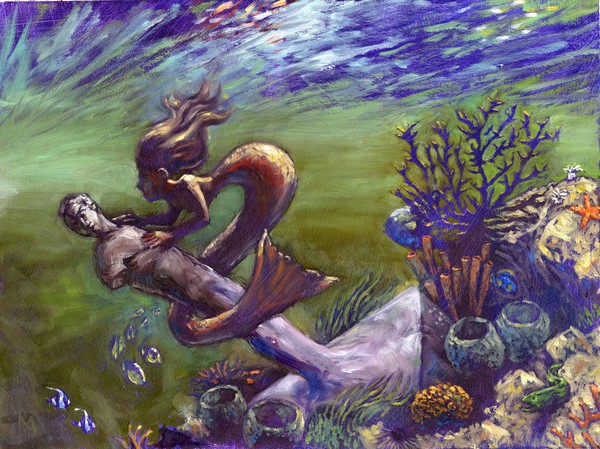 statue vs. mermaid
