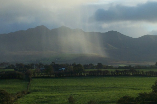 Rain shower in the distance, Kerry, Ireland