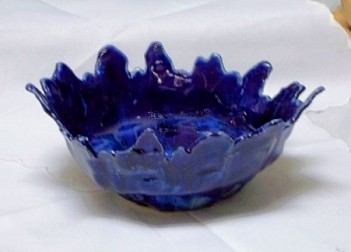 Cobalt Blue Hand Sculpted Ceramic Candy Dish