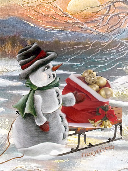 Snowman Winter Scene
