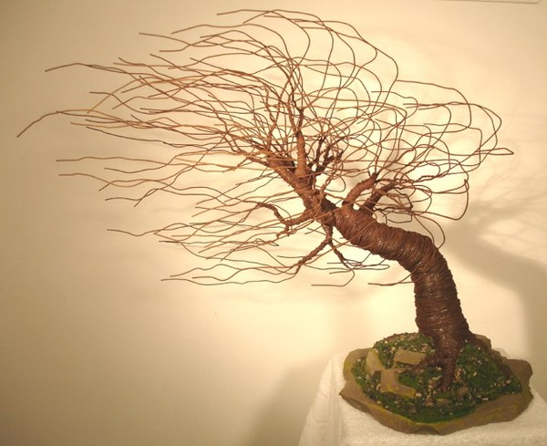 Mighty Wind Swept, wire tree sculpture