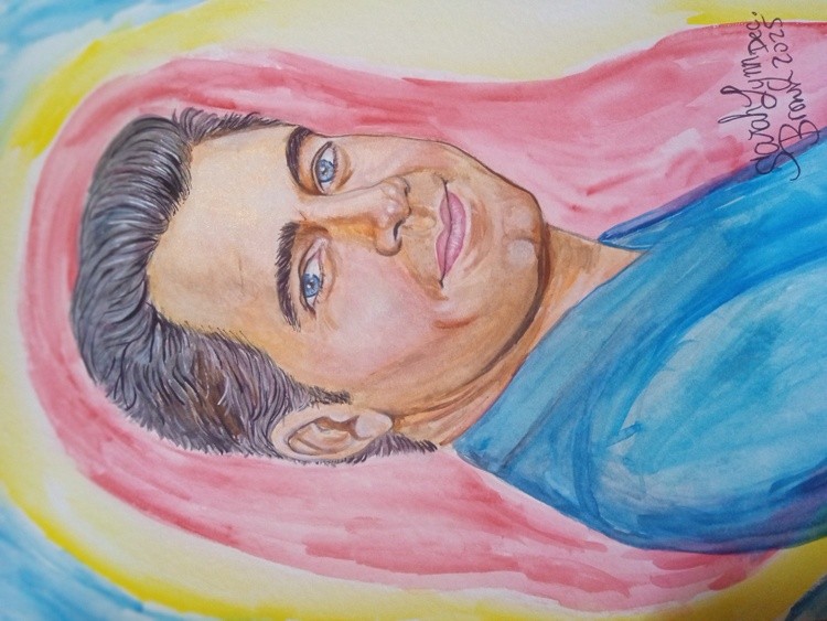 Henry Cavill portrait in watercolor