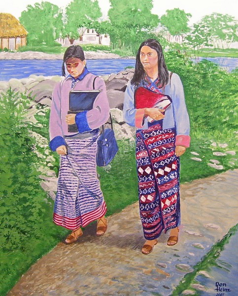 Vietnames Students Walking Between Class
