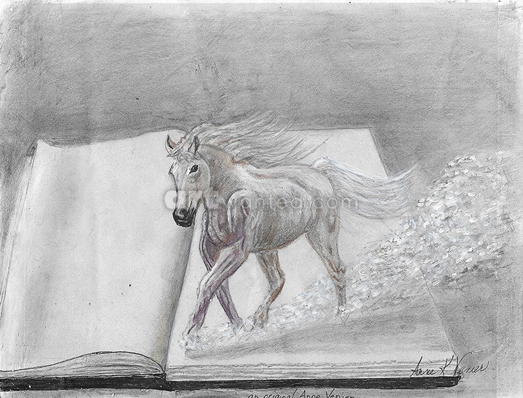 Horse escapes the book he's in