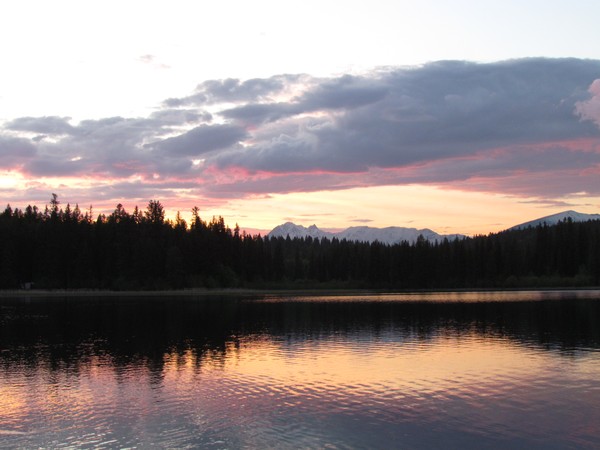 sunset on the lake