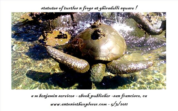 statute of turtle n frog at ghiradelli square