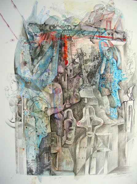 Serie ISLA AL SUR XIV. Técnica mixta sobre cartulina. 70 x 50 cms. Año 2007