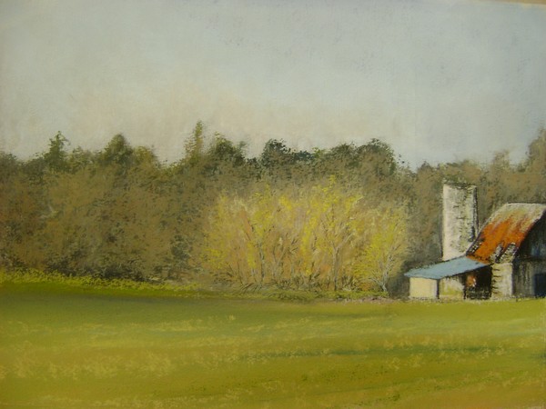 old barn and silo