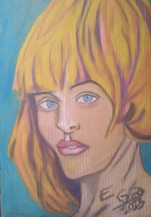 Girl with Blue Eyes and Pinkish Blonde Hair