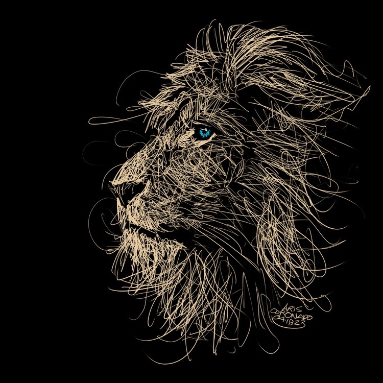 Scribble Art Portrait - The KING