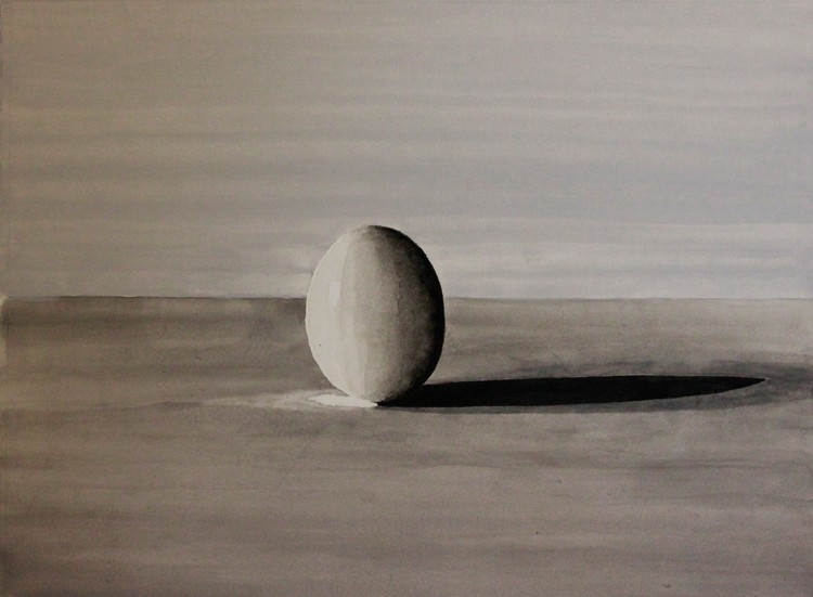 Egg in black and white