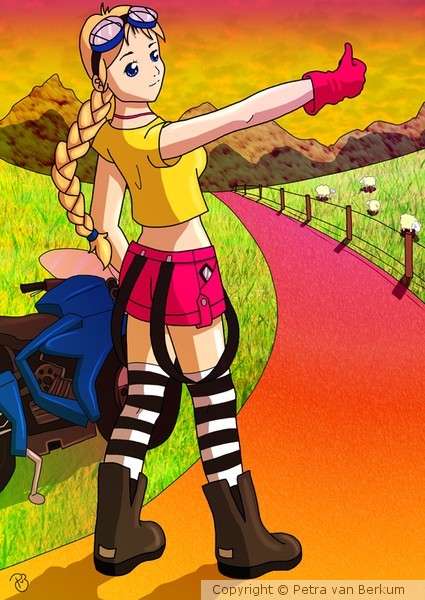 Hitchhiking girl