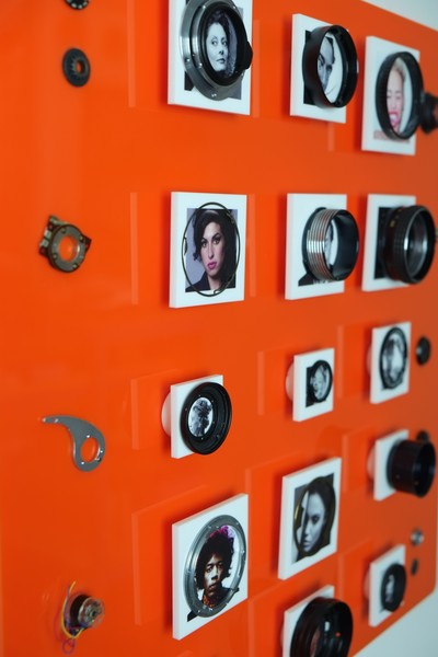 Mini Portraits Framed by 35mm Camera Lens Parts