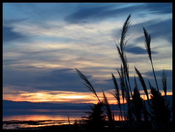 sunset on Utah Lake