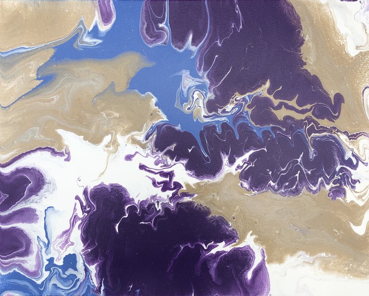 Satellite 14,   Acrylic pour paintings , Fluidic Art