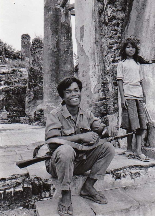 A Cambodian soldier