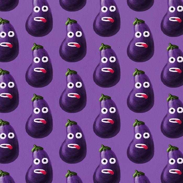 Funny eggplant pattern