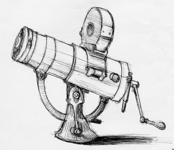 Gatling Gun Textbook Illustration