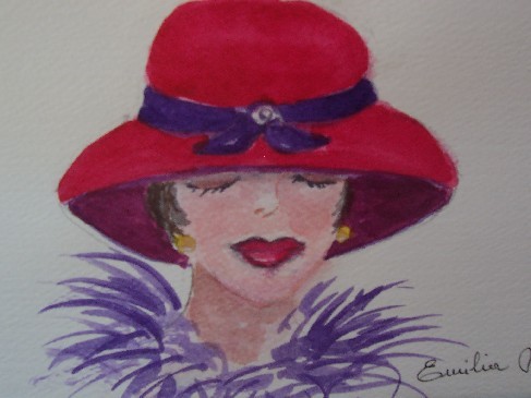 Lady in a red hat