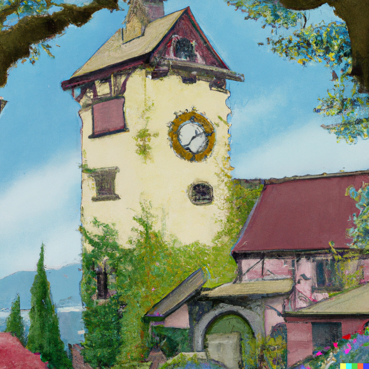Clock tower illustration